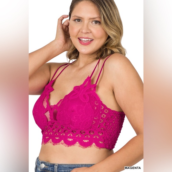 NEW! PLUS SIZE! Zenana Adeline Crochet Lace Bralette - Picture 6 of 9